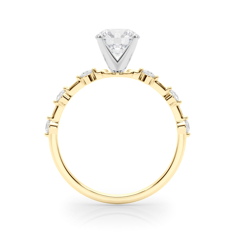 14K Yellow Gold Engagement Ring With 0.18 TCW Diamond (SI1-SI2, G-H)