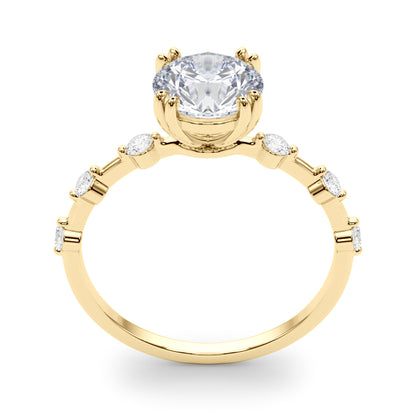 14K Yellow Gold Engagement Ring With 0.18 TCW Diamond (SI1-SI2, G-H)