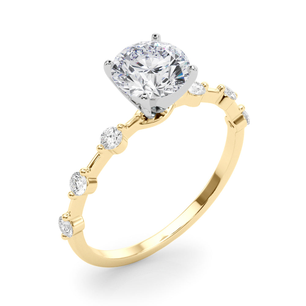 14K Yellow Gold Engagement Ring With 0.18 TCW Diamond (SI1-SI2, G-H)
