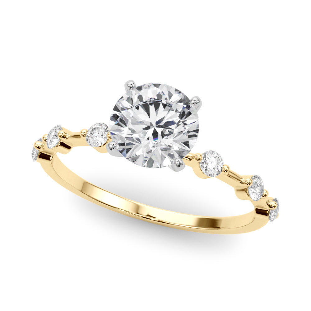 14K Yellow Gold Engagement Ring With 0.18 TCW Diamond (SI1-SI2, G-H)