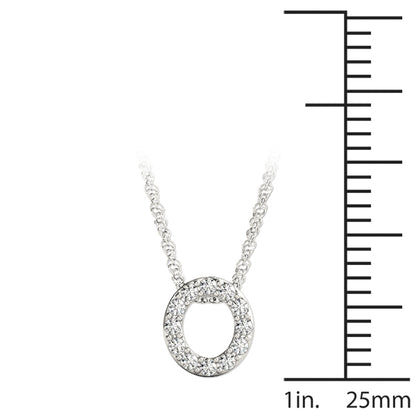 14K White Gold 1/20 Cttw O Initial With 0.06 TCW Diamond (I3 H-J)