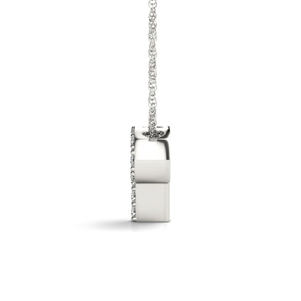 14K White Gold 1/15 Cttw P Initial With 0.06 TCW Diamond (I3 H-J)