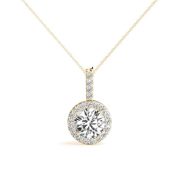 14K Yellow Gold Pendants Halo With 0.36 TCW Diamond (SI2, H-I)