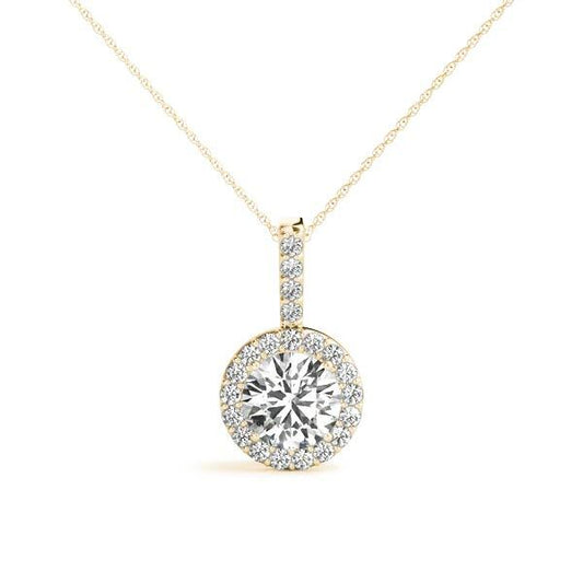 14K Yellow Gold Pendants Halo With 1.01 TCW Diamond (SI2, H-I)