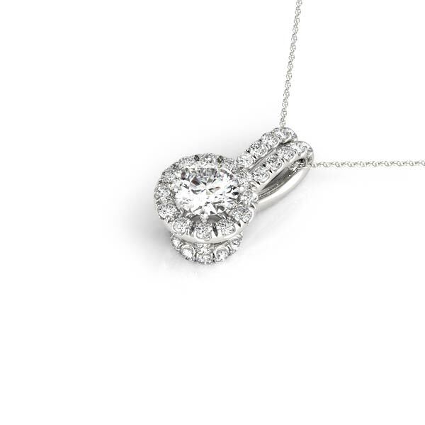 14K White Gold Pendants Halo With 1.01 TCW Diamond (I2, H-I)