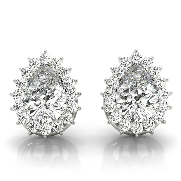 14K White Gold Earrings Color Pear With 0.20 TCW Diamond (SI2, H-I)
