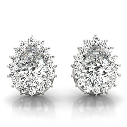 14K White Gold Earrings Color Pear With 0.20 TCW Diamond (SI2, H-I)