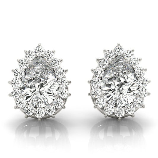 14K White Gold Earrings Color Pear With 0.20 TCW Diamond (SI2, H-I)