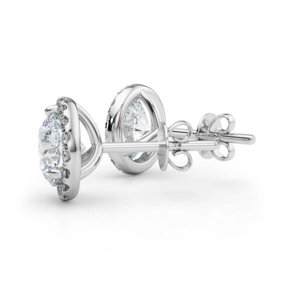 14K White Gold Martini Halo Earrings With 0.26 TCW Diamond (SI2, H-I)