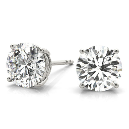 14K White Gold (3/8 Cttw) .15 Ct 4 Prong Wire Earrings With 0.20 TCW Diamond (SI2, H-I)