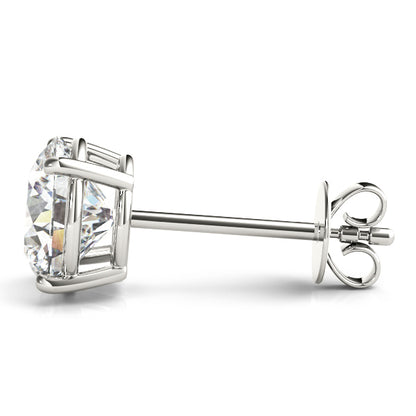 14K White Gold (3/8 Cttw) .15 Ct 4 Prong Wire Earrings With 0.20 TCW Diamond (SI2, H-I)