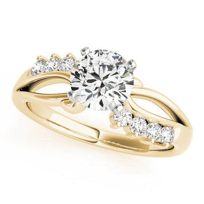 14K Yellow Gold Engagement Rings Bypass With 0.20 TCW Diamond (SI1-SI2, G-H)
