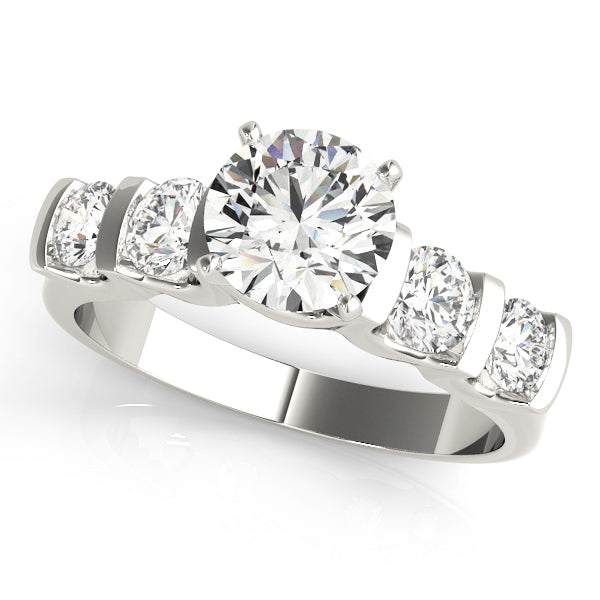 14K White Gold Engagement Rings Single Row Prong Set With 0.70 TCW Diamond (SI1-SI2, G-H)