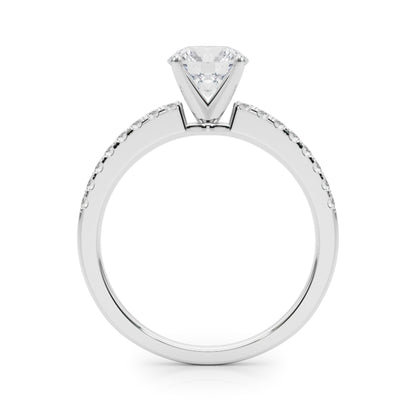 14K White Gold Engagement Rings Single Row Prong Set With 0.12 TCW Diamond (SI1-SI2, G-H)