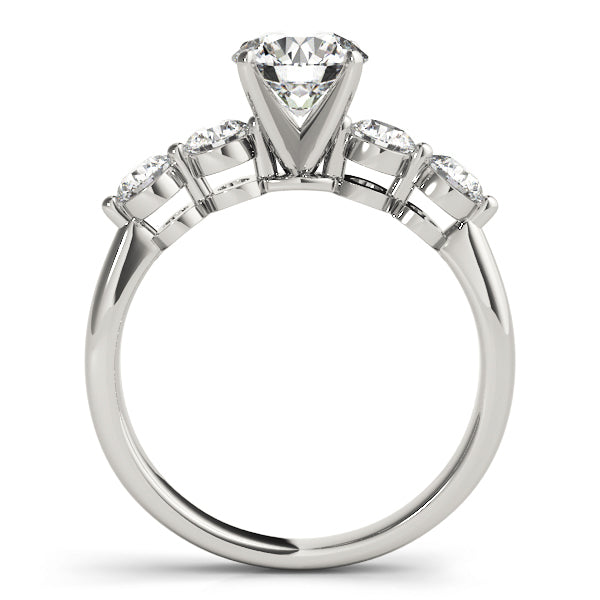 14K White Gold Engagement Rings Single Row Prong Set With 0.20 TCW Diamond (SI1-SI2, G-H)