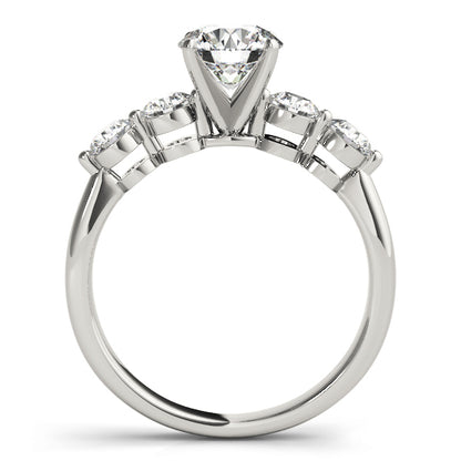 14K White Gold Engagement Rings Single Row Prong Set With 0.20 TCW Diamond (SI1-SI2, G-H)