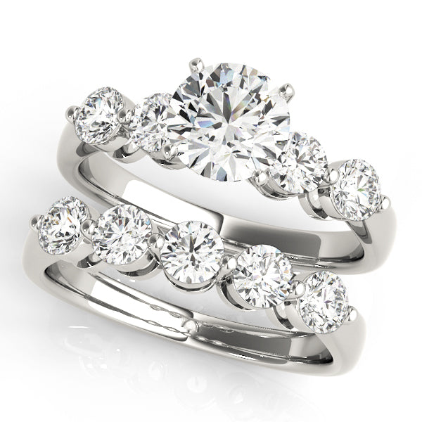 14K White Gold Engagement Rings Single Row Prong Set With 0.20 TCW Diamond (SI1-SI2, G-H)