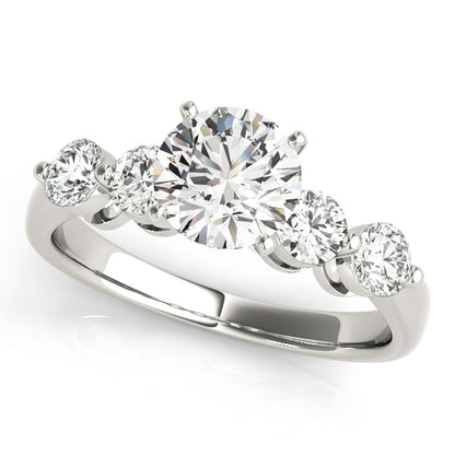 14K White Gold Engagement Rings Single Row Prong Set With 0.20 TCW Diamond (SI1-SI2, G-H)
