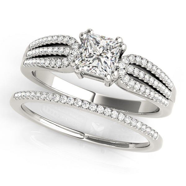 14K White Gold Engagement Rings Multirow With 0.53 TCW Diamond (SI1-SI2, G-H)