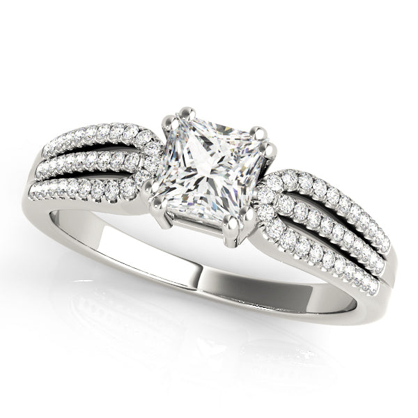 14K White Gold Engagement Rings Multirow With 0.53 TCW Diamond (SI1-SI2, G-H)