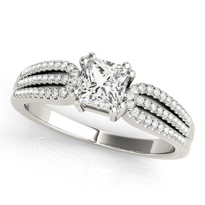 14K White Gold Engagement Rings Multirow With 0.53 TCW Diamond (SI1-SI2, G-H)