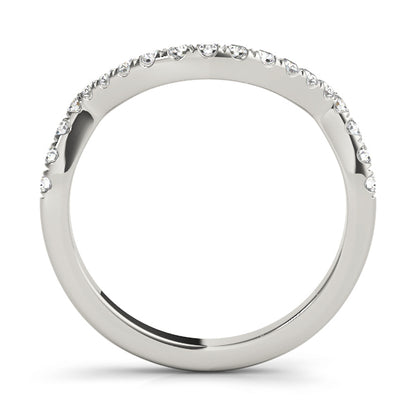 14K White Gold Wedding Bands Curved Bands With 0.20 TCW Diamond (SI1, G)