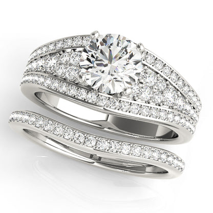 14K White Gold Engagement Rings Multirow With 0.31 TCW Diamond (SI1-SI2, G-H)