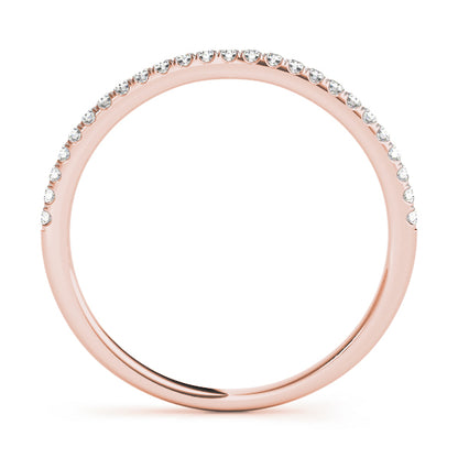 14K Rose Gold Wedding Bands Prong Set With 0.13 TCW Diamond (SI2, H-I)