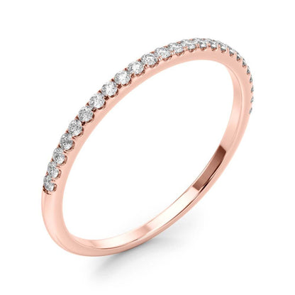 14K Rose Gold Wedding Bands Prong Set With 0.13 TCW Diamond (SI2, H-I)