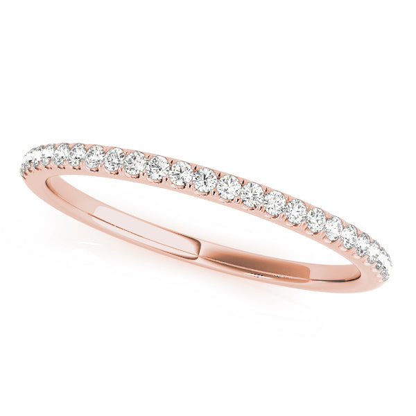 14K Rose Gold Wedding Bands Prong Set With 0.13 TCW Diamond (SI2, H-I)