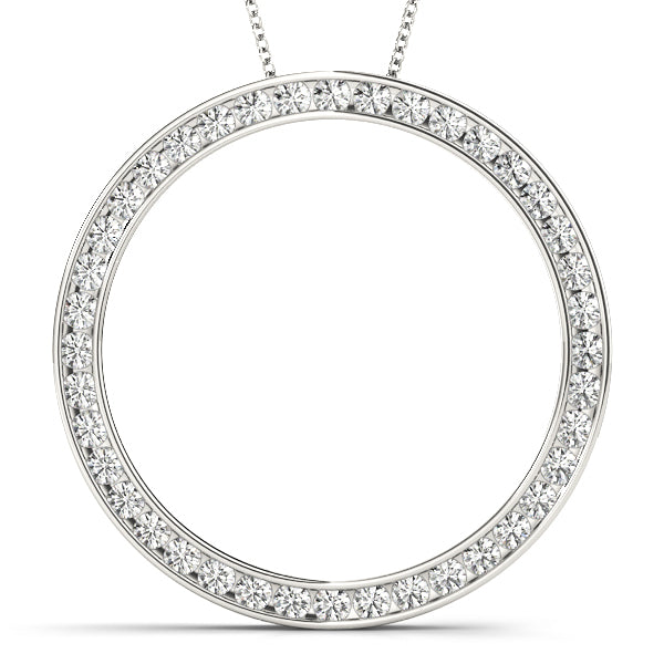14K White Gold Pendants Circle With 0.49 TCW Diamond (SI2, H-I)