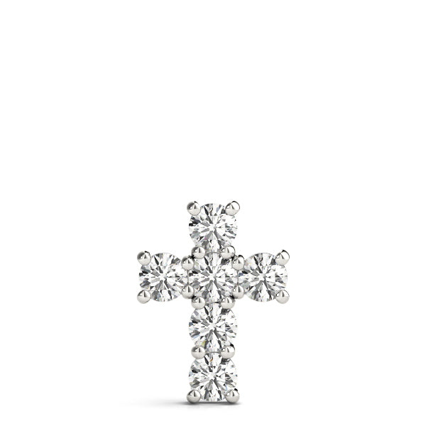 14K White Gold Pendants Religious Crosses With 0.24 TCW Diamond (SI2, H-I)