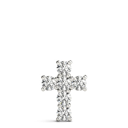 14K White Gold Pendants Religious Crosses With 0.24 TCW Diamond (SI2, H-I)