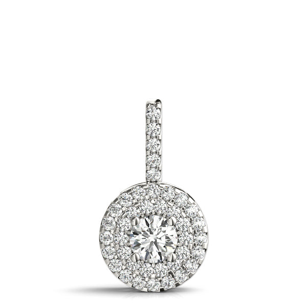 14K White Gold Halo Pendant With 0.75 TCW Diamond (SI1, G)