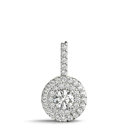 14K White Gold Halo Pendant With 0.75 TCW Diamond (SI1, G)