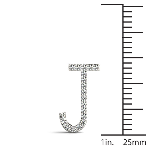 14K White Gold Diamond Initial With 0.11 TCW Diamond (SI1, G)