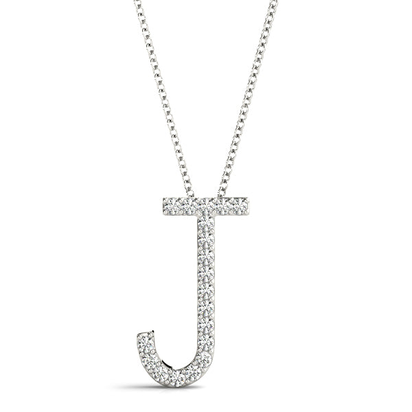 14K White Gold Diamond Initial With 0.11 TCW Diamond (SI1, G)