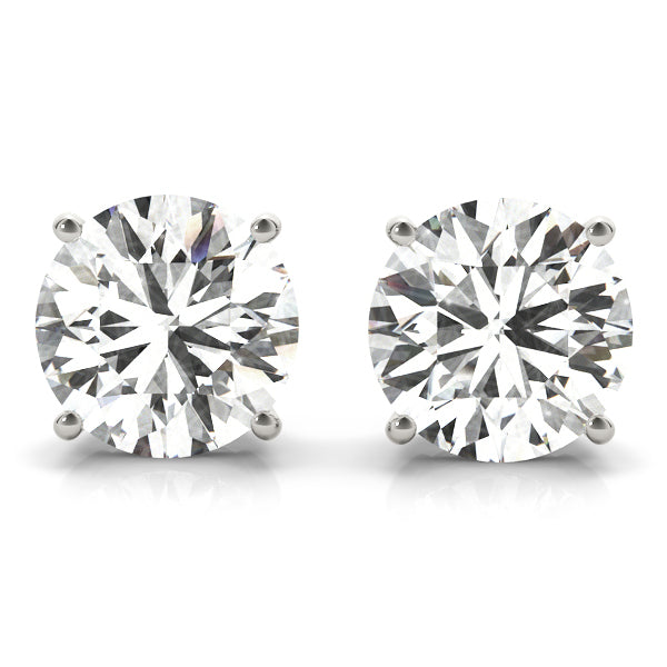 14K White Gold (1/4 Cttw) .12 Ct 4 Prong Wire Earrings With 0.12 TCW Diamond (SI2, H-I)