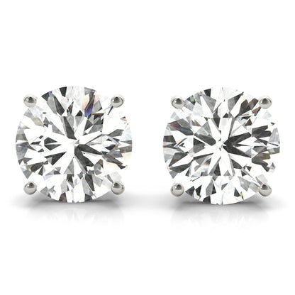 14K White Gold (1/4 Cttw) .12 Ct 4 Prong Wire Earrings With 0.12 TCW Diamond (SI2, H-I)