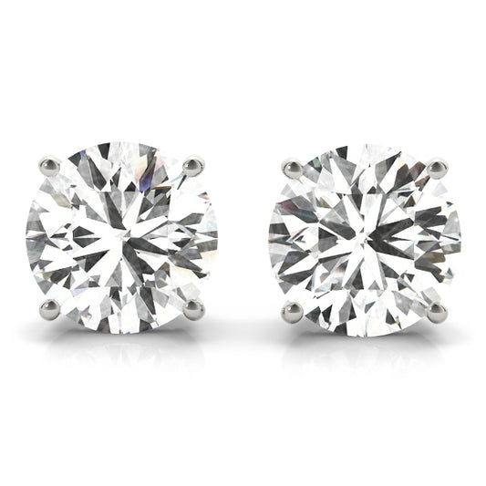 14K White Gold (1/4 Cttw) .12 Ct 4 Prong Wire Earrings With 0.12 TCW Diamond (SI2, H-I)