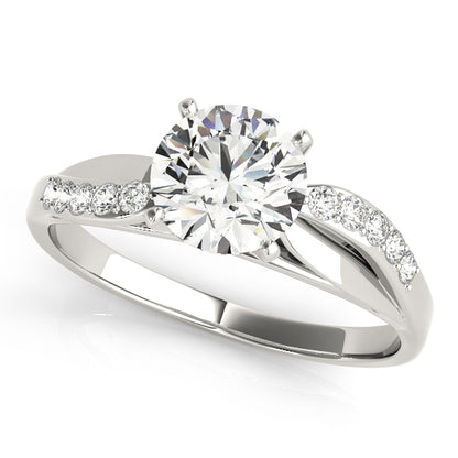 14K White Gold Engagement Rings Bypass With 0.10 TCW Diamond (SI1-SI2, G-H)
