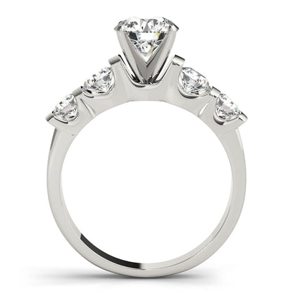 14K White Gold Engagement Rings Single Row Prong Set With 0.70 TCW Diamond (SI1-SI2, G-H)
