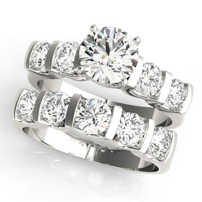 14K White Gold Engagement Rings Single Row Prong Set With 0.70 TCW Diamond (SI1-SI2, G-H)