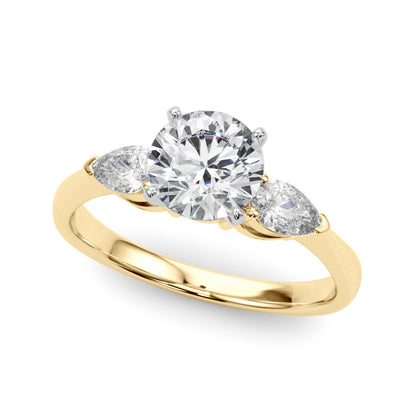 14K Yellow Gold Engagement Rings 3 Stone Pear With 0.40 TCW Diamond (SI1-SI2, G-H)