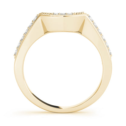 14K Yellow Gold Wedding Bands Curved Bands With 0.27 TCW Diamond (SI2, H-I)