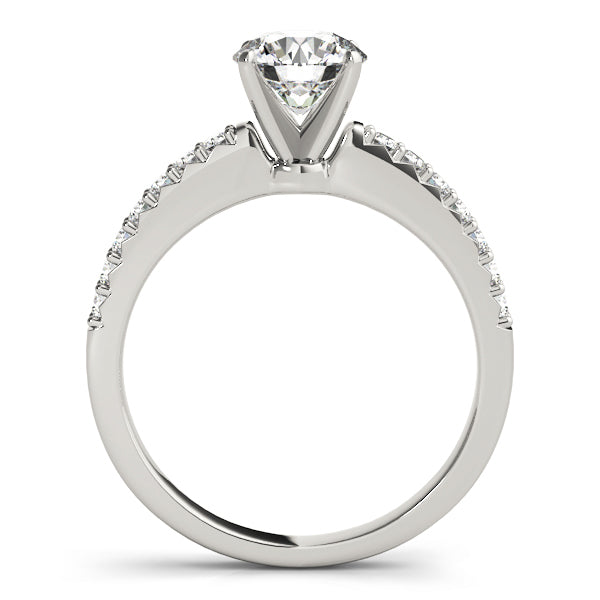 14K White Gold Engagement Rings Single Row Prong Set With 0.18 TCW Diamond (I2, H-I)