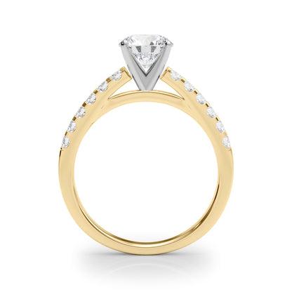 18K Yellow Gold Engagement Rings Single Row Prong Set With 0.36 TCW Diamond (SI1-SI2, G-H)