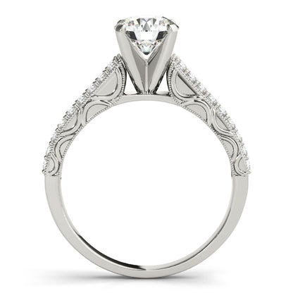 14K White Gold Engagement Rings Antique With 0.36 TCW Diamond (SI2, H-I)