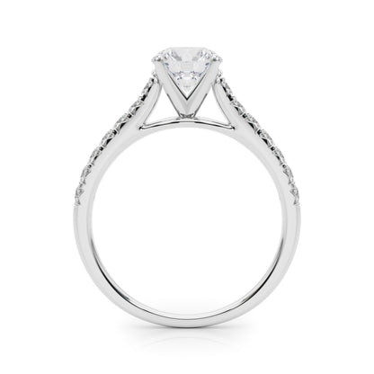 14K White Gold Engagement Rings Single Row Prong Set With 0.35 TCW Diamond (SI1-SI2, G-H)