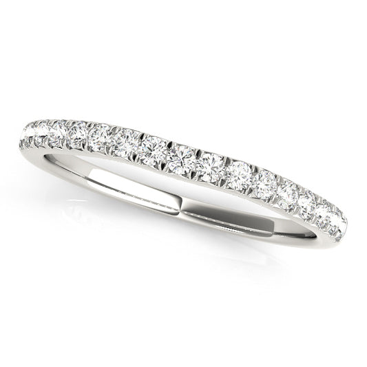 14K White Gold Wedding Bands Curved Bands With 0.29 TCW Diamond (SI1-SI2, G-H)